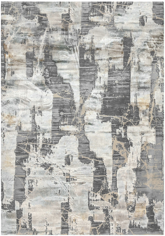 Area Rug 17203 L Gray Cream Emojy 5' x 8'